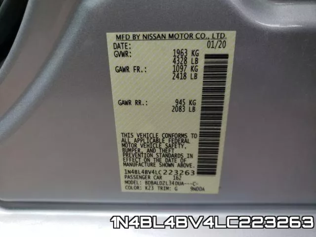 1N4BL4BV4LC223263 фото 2