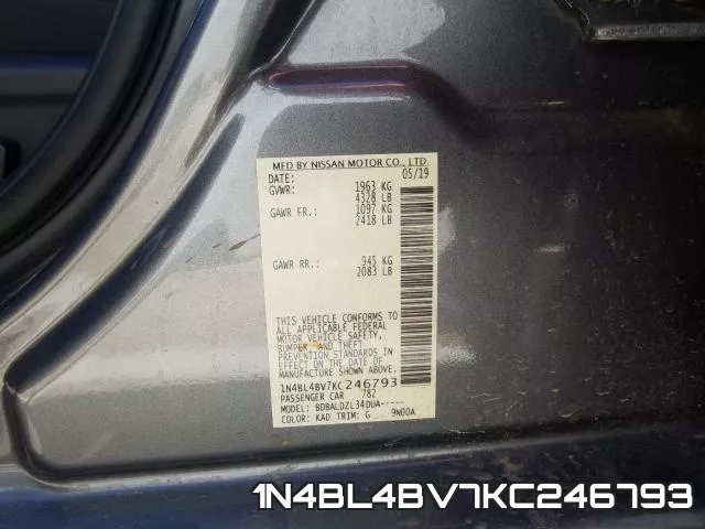 1N4BL4BV7KC246793 фото 2