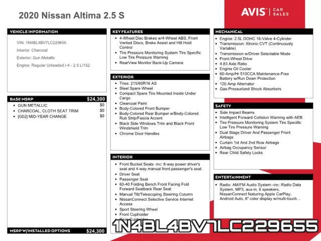 1N4BL4BV7LC229655 фото 2