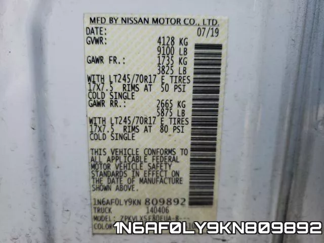 1N6AF0LY9KN809892 фото 2