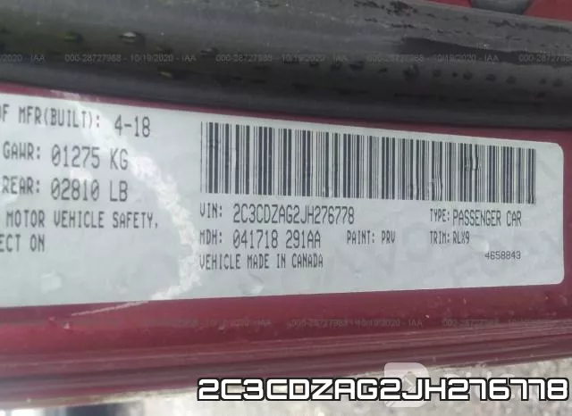 2C3CDZAG2JH276778 фото 10