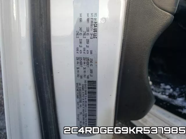 2C4RDGEG9KR537985 фото 2