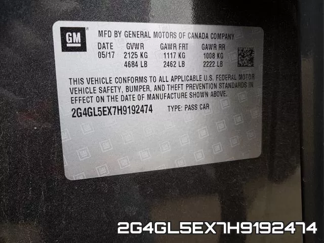 2G4GL5EX7H9192474 фото 2