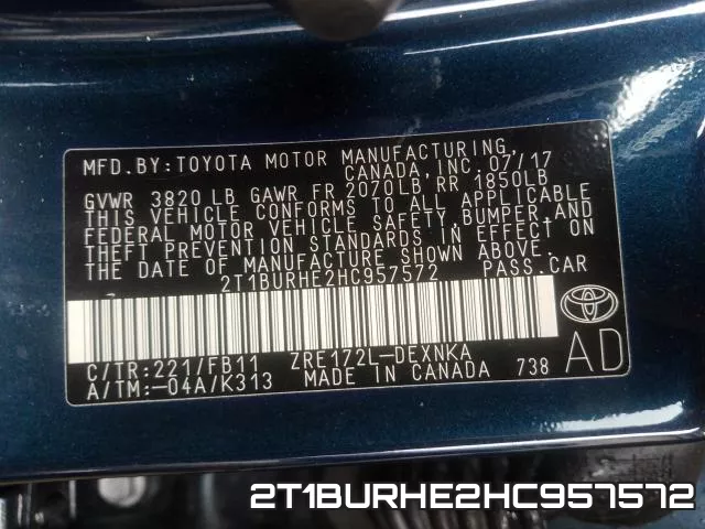 2T1BURHE2HC957572 фото 2