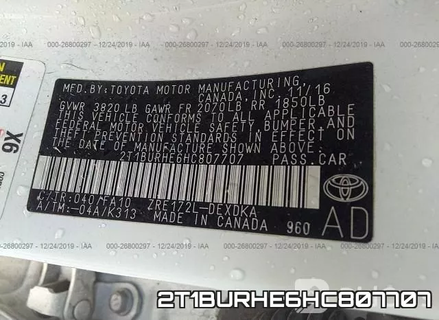 2T1BURHE6HC807707 фото 10