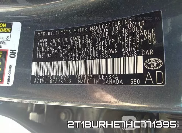 2T1BURHE7HC771395 фото 10