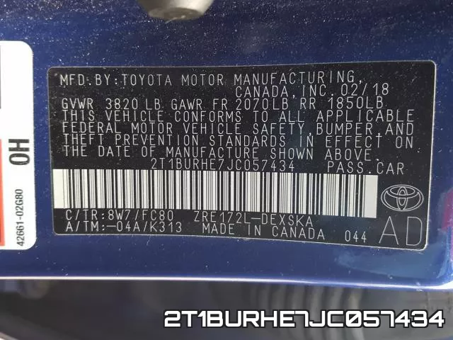2T1BURHE7JC057434 фото 2