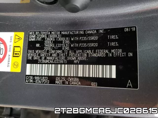 2T2BGMCA6JC028615 фото 2