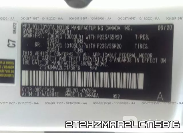 2T2HZMAA2LC175816 фото 10