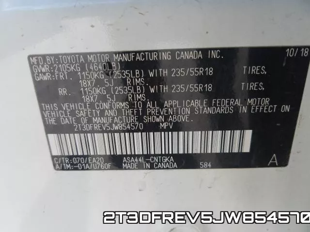 2T3DFREV5JW854570 фото 2