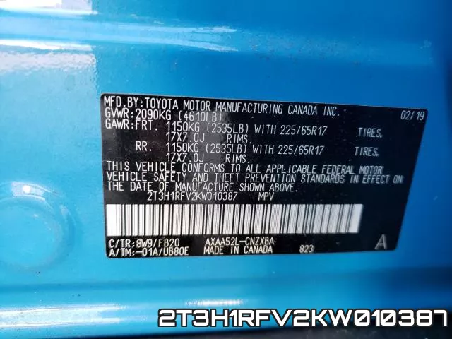 2T3H1RFV2KW010387 фото 2