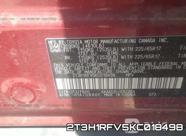 2T3H1RFV5KC018498 фото 10