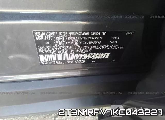 2T3N1RFV7KC043227 фото 10