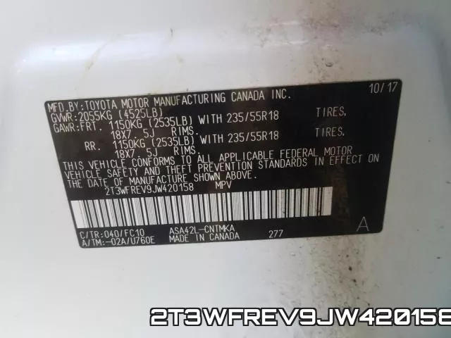 2T3WFREV9JW420158 фото 2