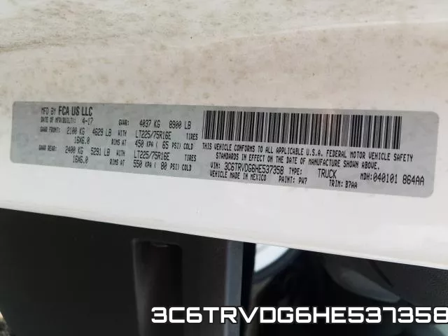 3C6TRVDG6HE537358 фото 2
