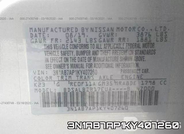 3N1AB7AP1KY407260 фото 10