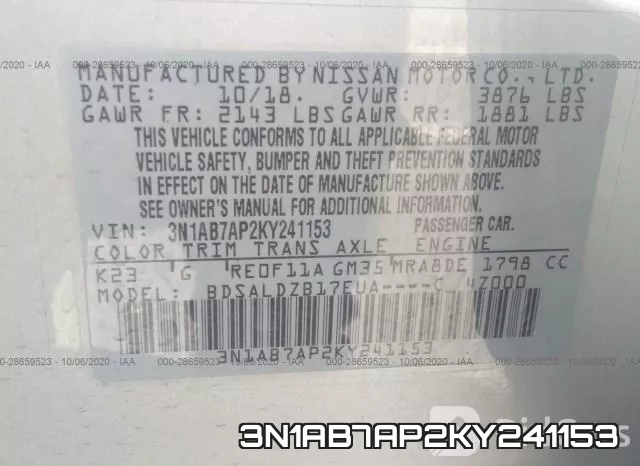 3N1AB7AP2KY241153 фото 10