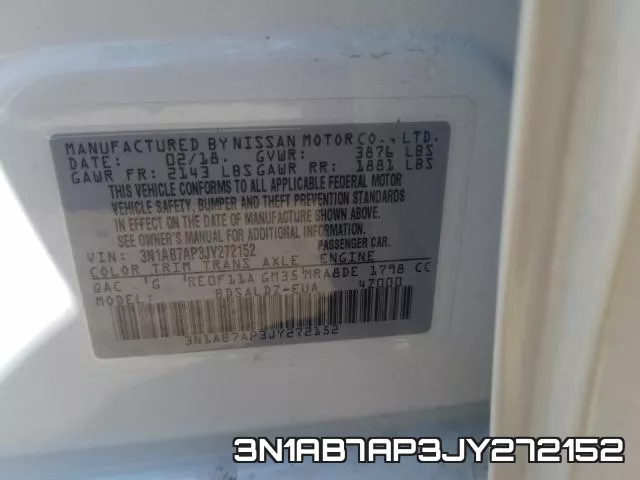 3N1AB7AP3JY272152 фото 2
