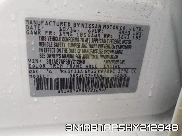 3N1AB7AP5HY212948 фото 2