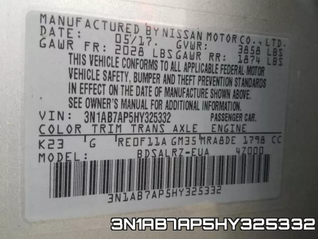 3N1AB7AP5HY325332 фото 2