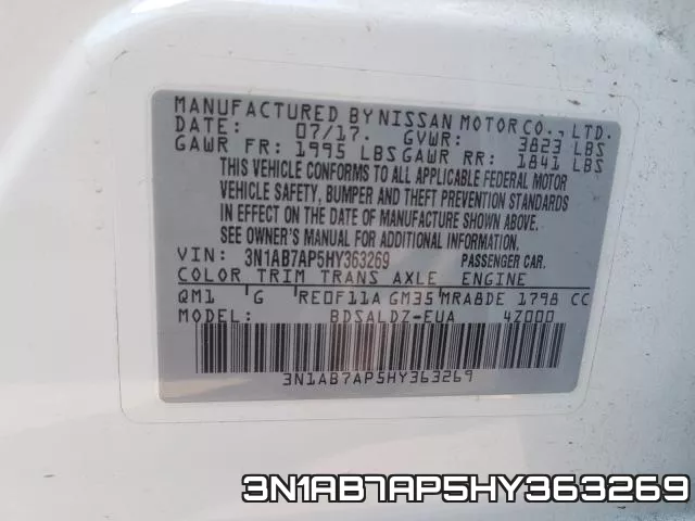 3N1AB7AP5HY363269 фото 2