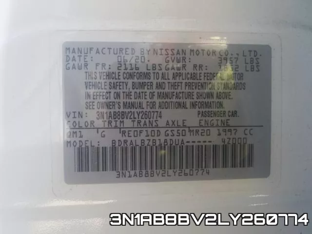 3N1AB8BV2LY260774 фото 2