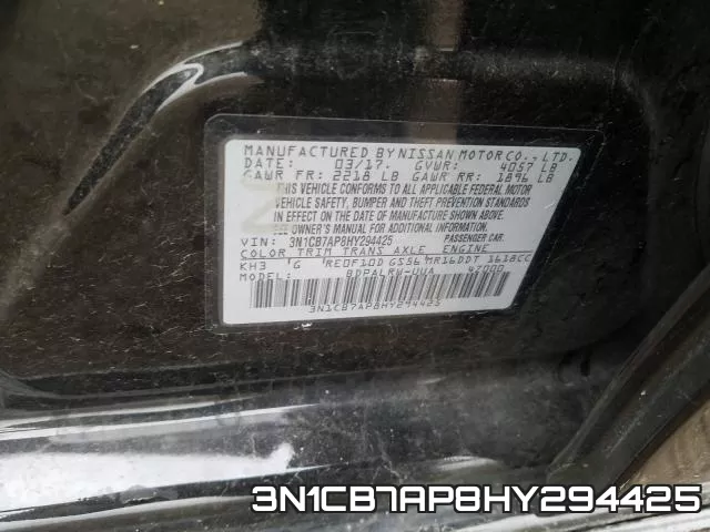 3N1CB7AP8HY294425 фото 2