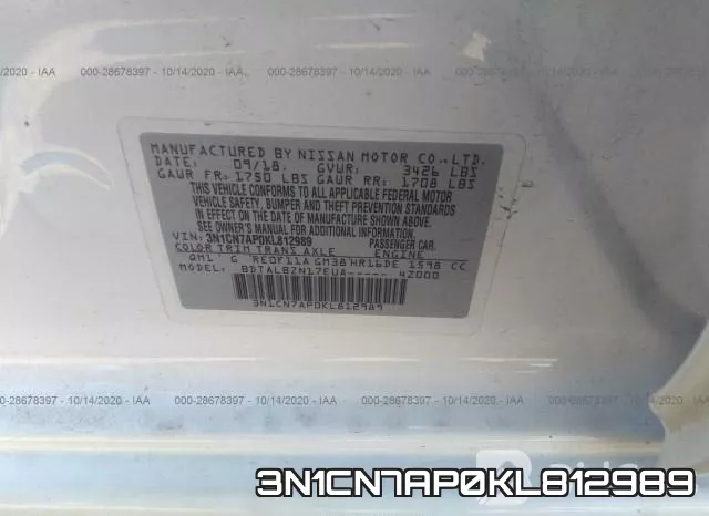 3N1CN7AP0KL812989 фото 10