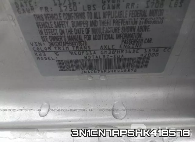 3N1CN7AP5HK418578 фото 10