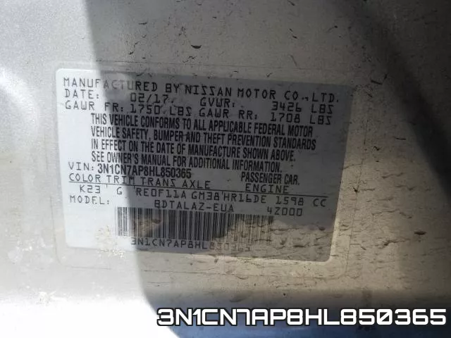 3N1CN7AP8HL850365 фото 2