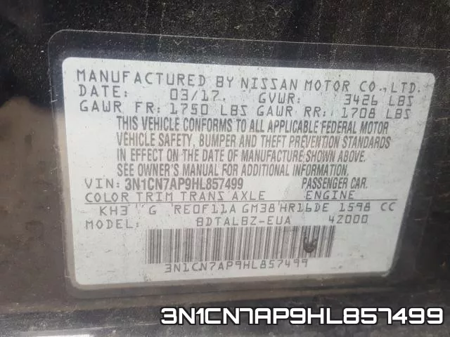 3N1CN7AP9HL857499 фото 2