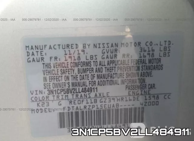 3N1CP5BV2LL484911 фото 10