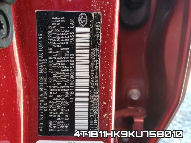 4T1B11HK9KU758010 фото 2