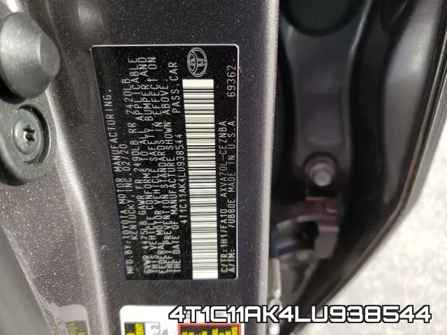 4T1C11AK4LU938544 фото 2
