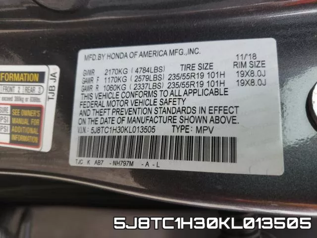 5J8TC1H30KL013505 фото 2