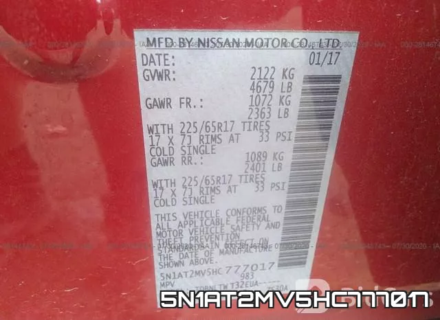 5N1AT2MV5HC777017 фото 10