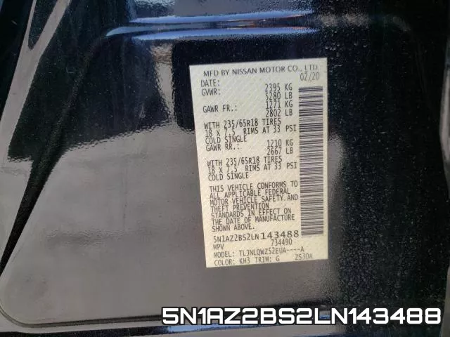 5N1AZ2BS2LN143488 фото 2