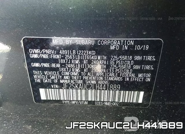 JF2SKAUC2LH441889 фото 10
