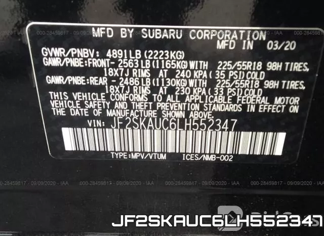 JF2SKAUC6LH552347 фото 10