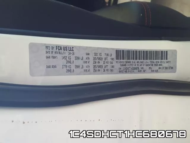 1C4SDHCT1HC680678 фото 2