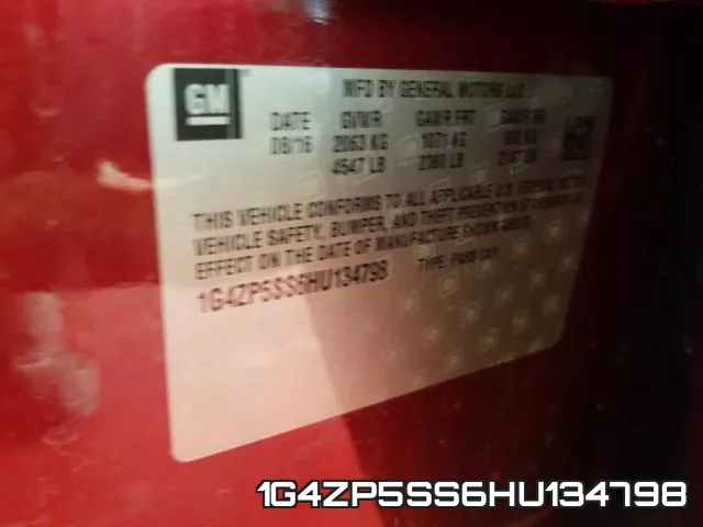 1G4ZP5SS6HU134798 фото 2