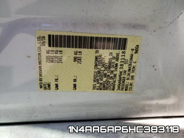 1N4AA6AP6HC383118 фото 2