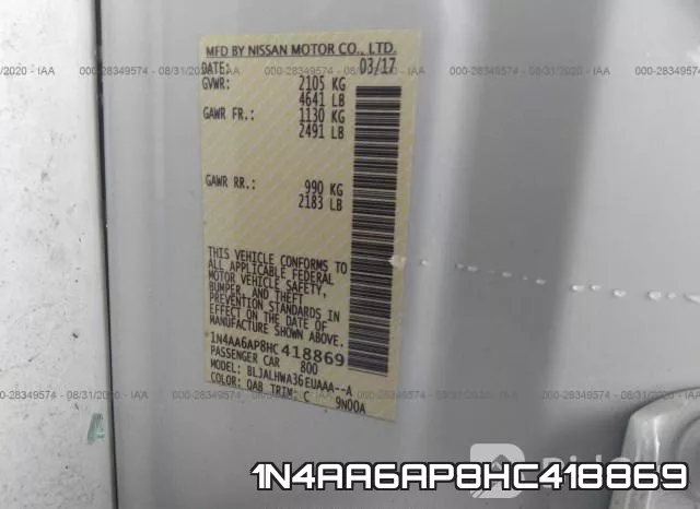 1N4AA6AP8HC418869 фото 10