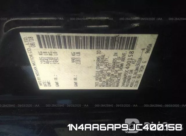 1N4AA6AP9JC400158 фото 10