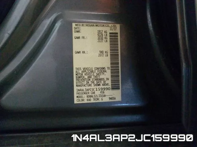 1N4AL3AP2JC159990 фото 2