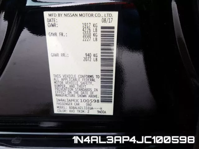 1N4AL3AP4JC100598 фото 2