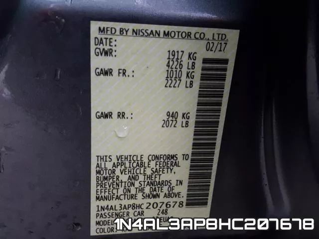 1N4AL3AP8HC207678 фото 2