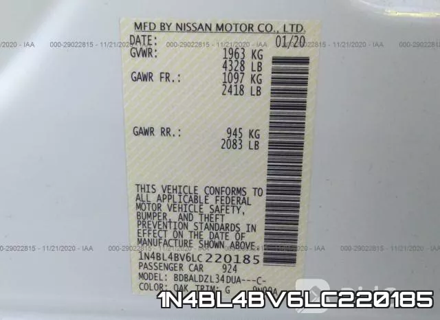 1N4BL4BV6LC220185 фото 10