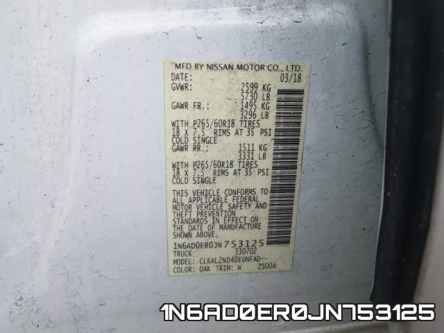 1N6AD0ER0JN753125 фото 2