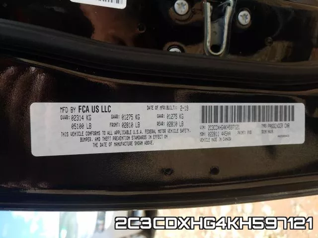 2C3CDXHG4KH597121 фото 2